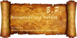 Beregszászi Patrik névjegykártya